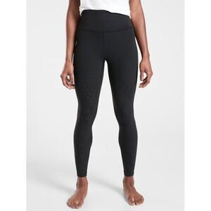 Athleta Elation Lasercut 7/8 Length Leggings Tight Black Size Small 566845 Yoga